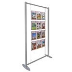 Poster holders (4x triple A4P) suspended in aluminium stand